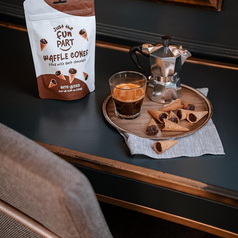 Just the fun part Waffle Cones With Dark Chocolate