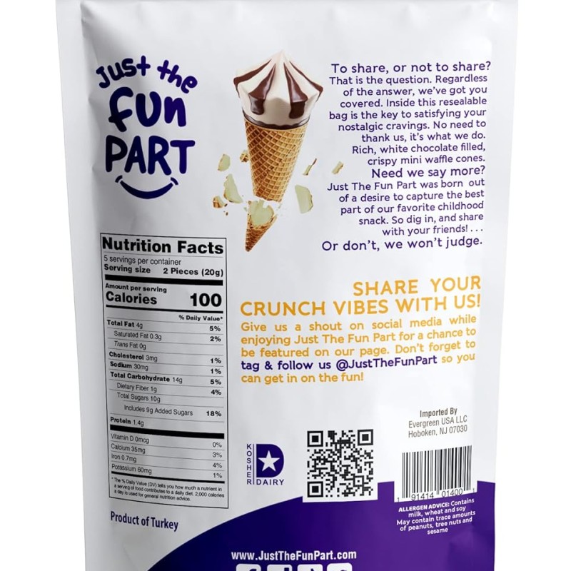 Just The Fun Part Waffle Cones With White Chocolate