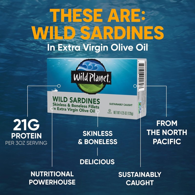 Wild Planet Sardines – Extra Virgin Olive Oil