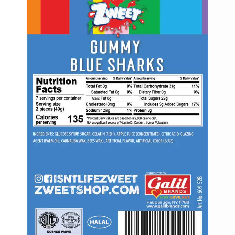 Zweet Gummies Blue Sharks