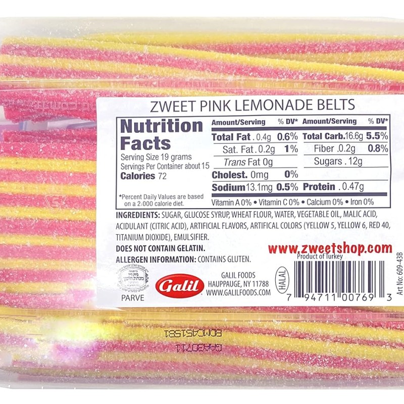 Zweet Pink Lemonade Sour Belts