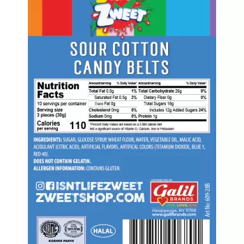 Zweet Sour Belts Cotton Candy