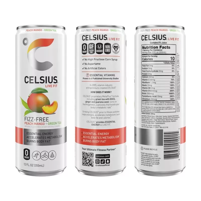 Celsius Fizz-Free Peach Mango