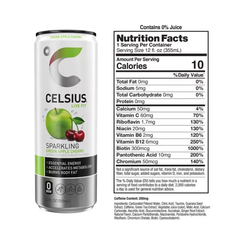 Celsius Sparkling Green Apple Cherry