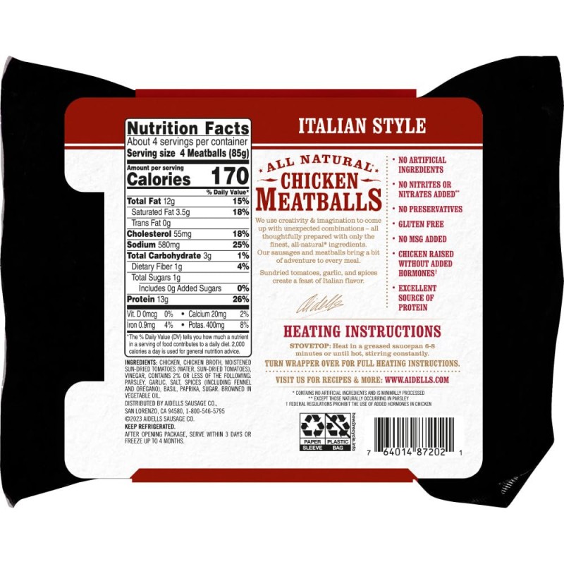 Aidells Chicken Meatballs