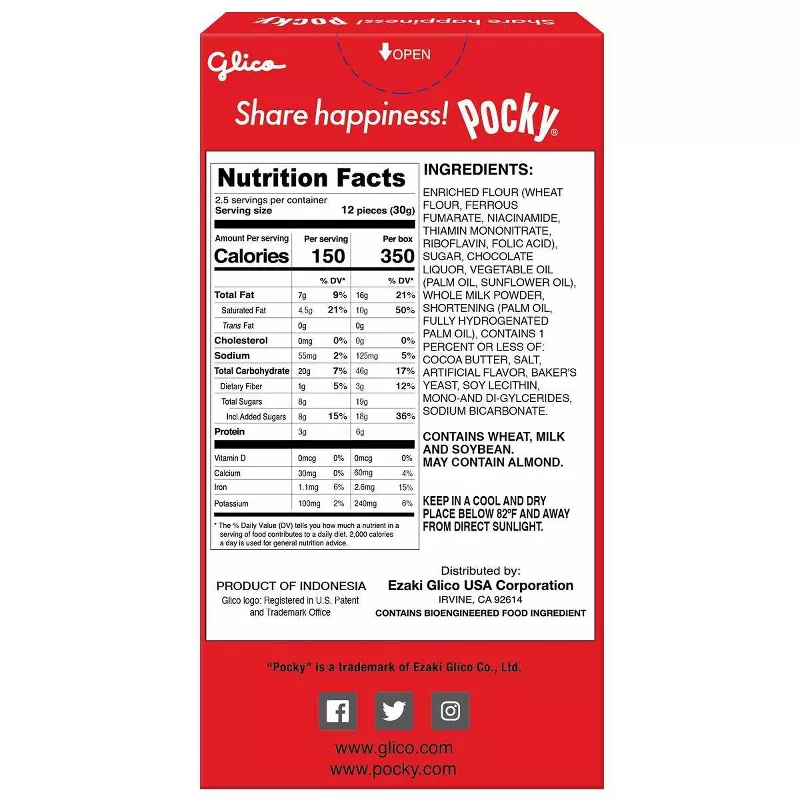 Glico Pocky Chocolate Cream Covered Biscuit