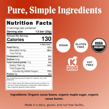 Raaka 75% Dark Chocolate Bar Maple & Nibs