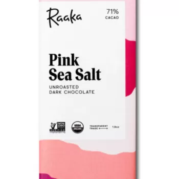 Raaka Pink Sea Salt Unroasted Dark Chocolate 71%