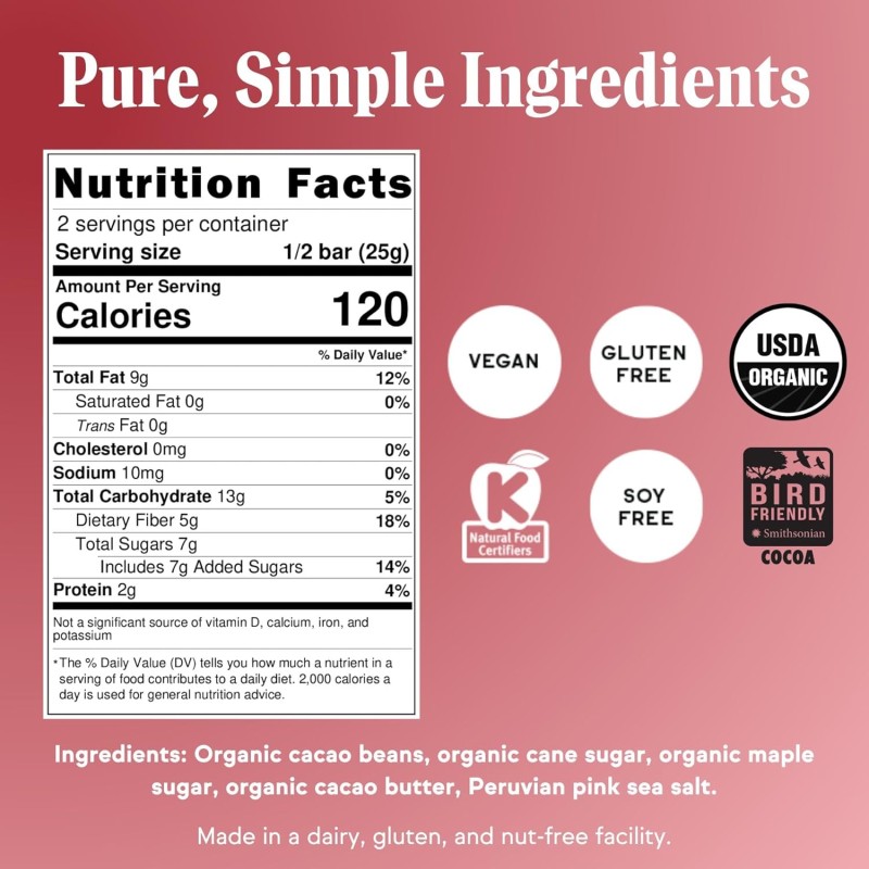 Raaka Pink Sea Salt Unroasted Dark Chocolate 71%