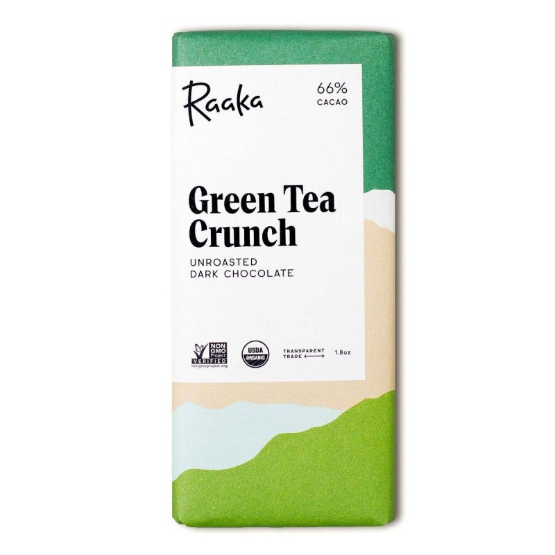 Raaka Green Tea Crunch Chocolate Bar