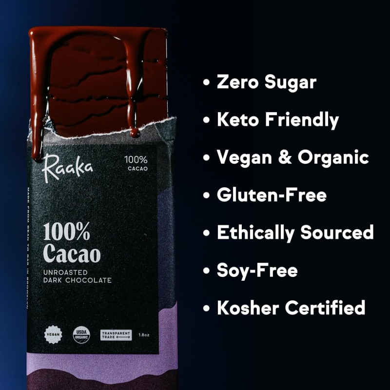 Raaka 100% Dark Chocolate Bar – Unsweetened