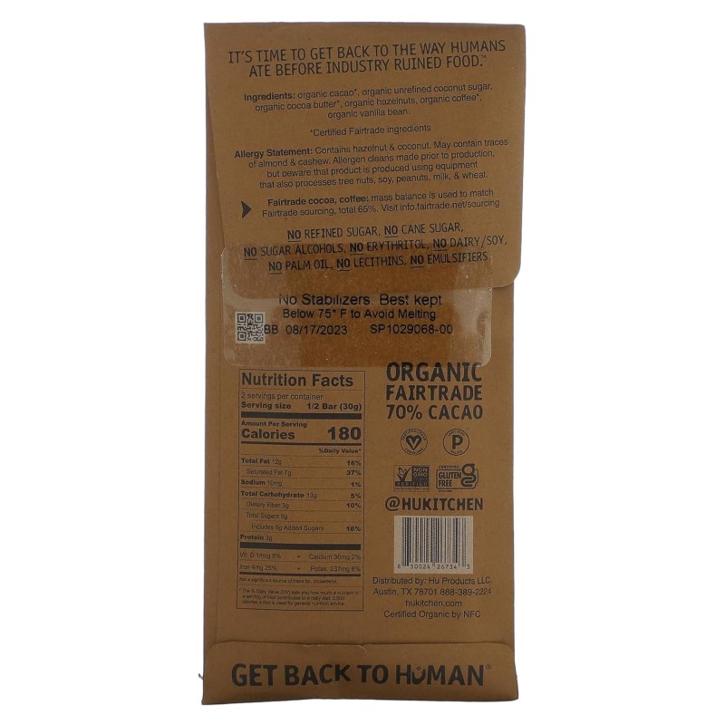 Hu Bar Choc Hazelnut Coffee 2.1 OZ