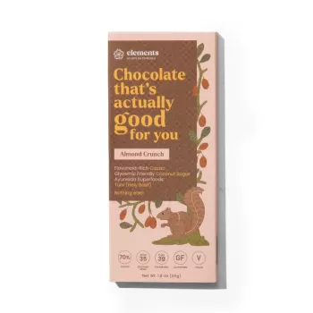 Elements Almond Crunch 70% Dark Wellness Chocolate Bar