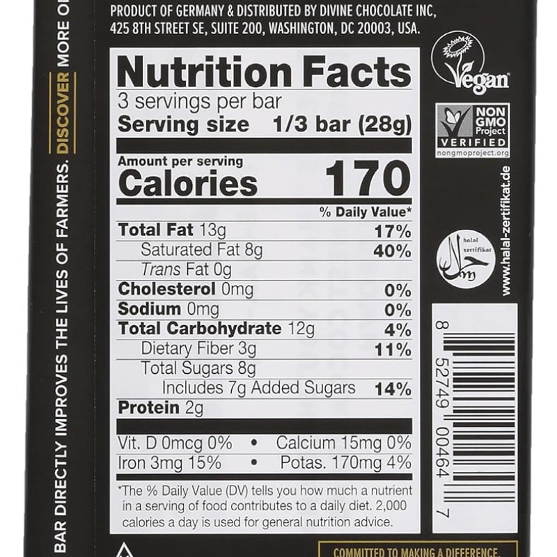 Divine Chocolate 70% Deliciously Rich Dark Chocolate