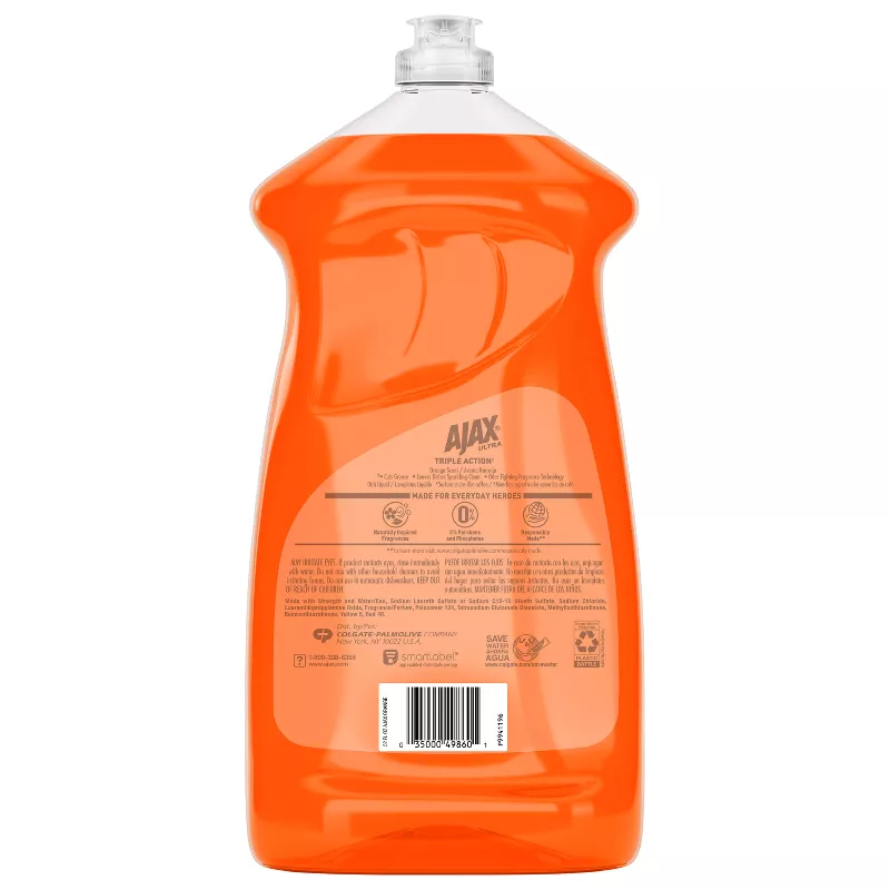 Ajax Ultra Triple Action Orange Liquid Dish Soap 828 ml