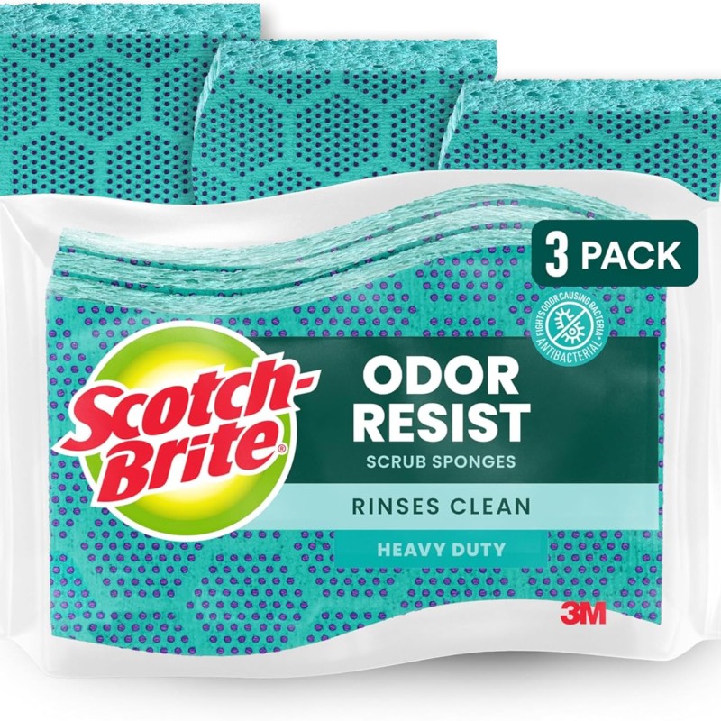 Scotch-Brite Odor Resist Heavy Duty Scrub Sponge 3ct