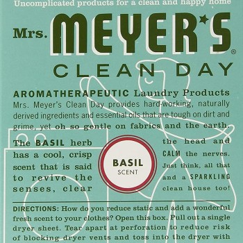 Mrs. Meyer's Clean Day Dryer Sheets Basil