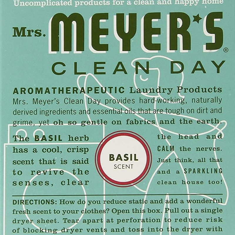 Mrs. Meyer's Clean Day Dryer Sheets Basil
