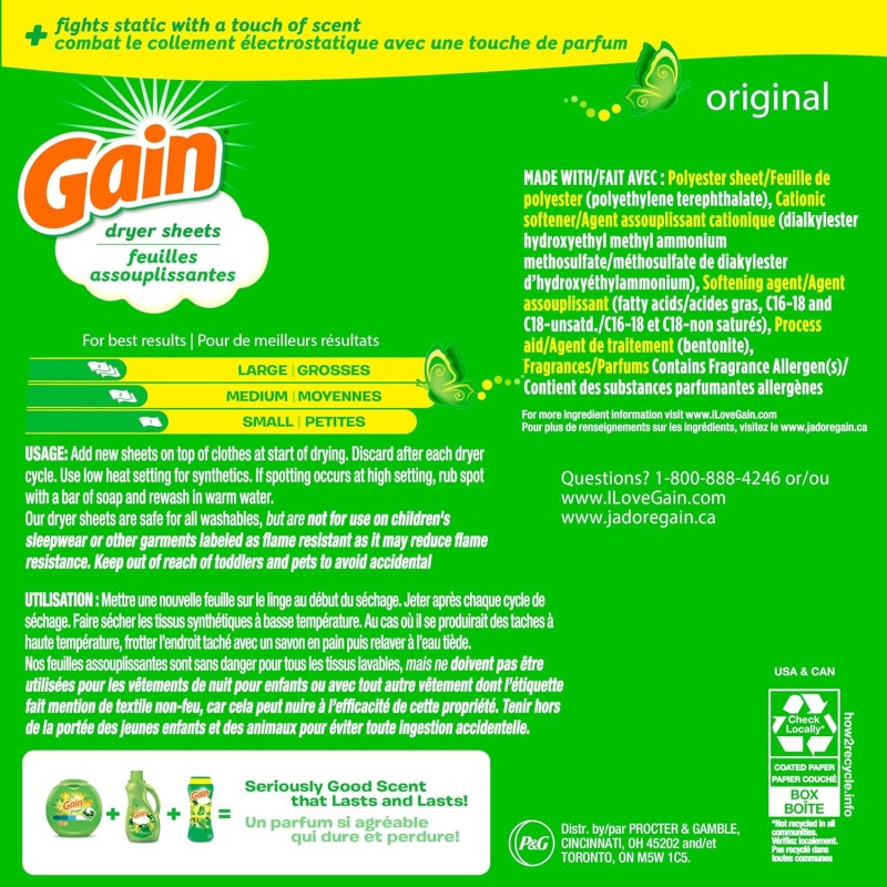 Gain dryer sheets Plus Wrinkle Release 120 ct