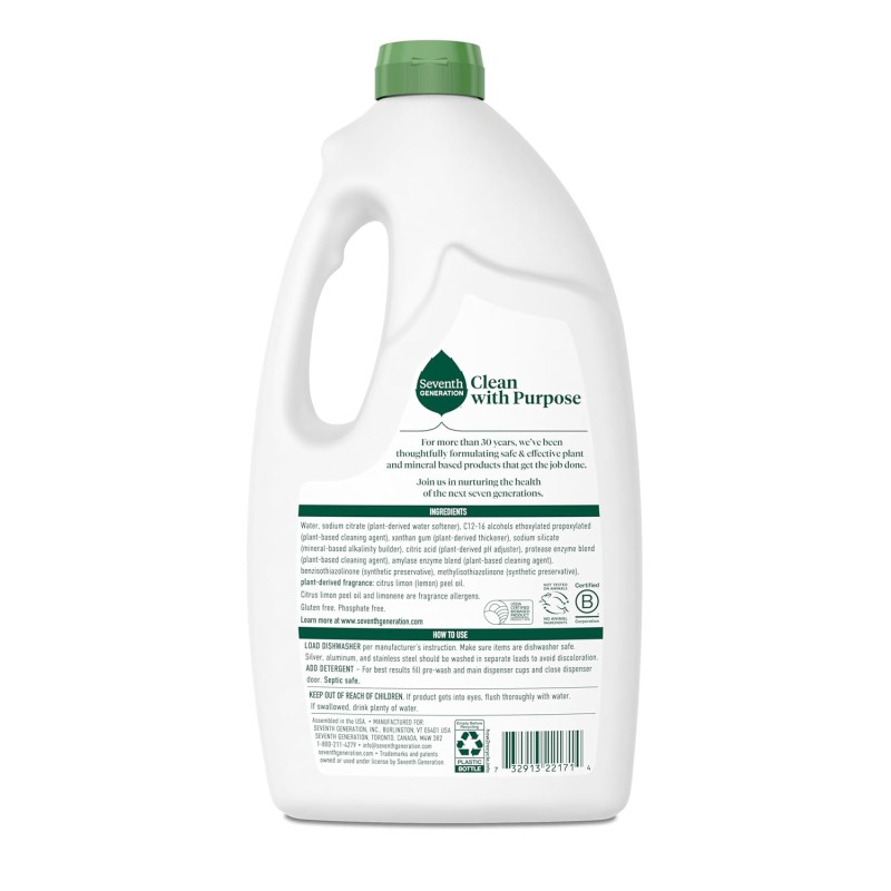 Seventh Generation Dishwasher Detergent Lemon Scent