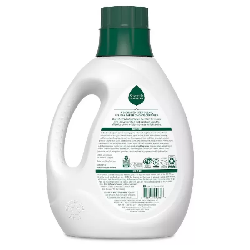 Seventh Generation Liquid Laundry Detergent Soap Lavender