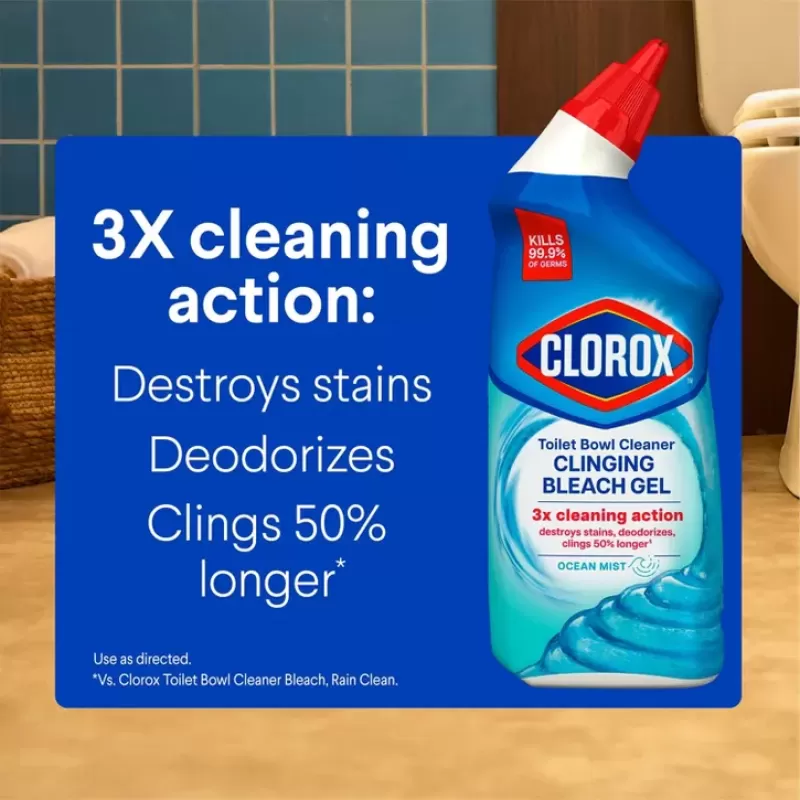 Clorox Toilet Bowl Cleaner Clinging Bleach Gel