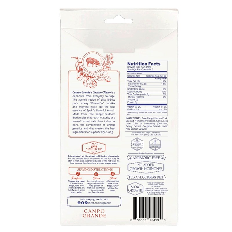 Campo Grande Sliced Chorizo Iberico