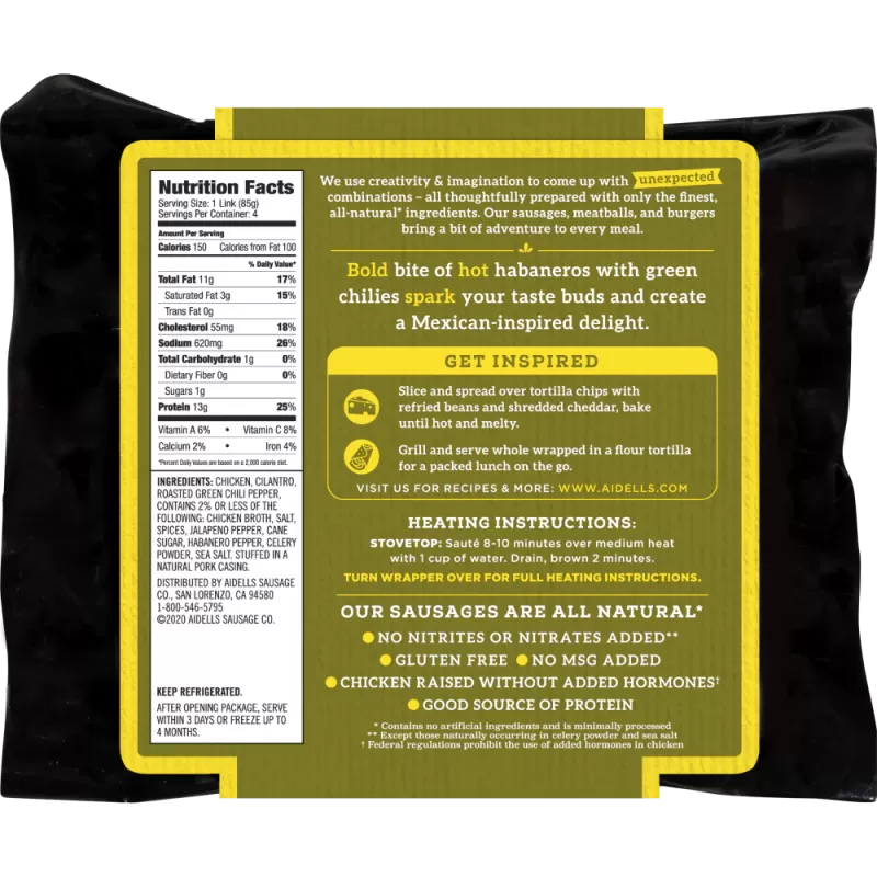 Aidells Sausage Habanero & Chilli