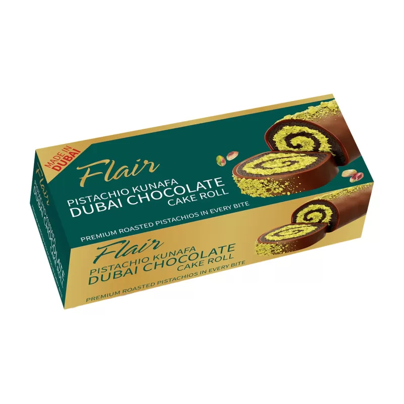 Flair Pistachio Kunafa Dubai Chocolate Cake Roll