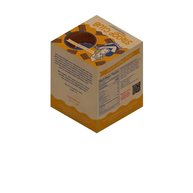 StroopClub PB Chocolate Caramel Stroopwafels – 8 Pack