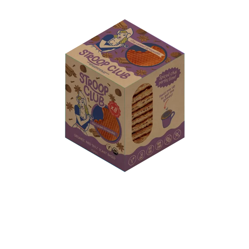 Chai Caramel Organic & Plant-Based Stroopwafel – 8 Pack