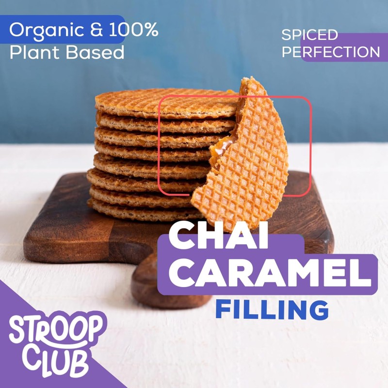 Chai Caramel Organic & Plant-Based Stroopwafel – 8 Pack