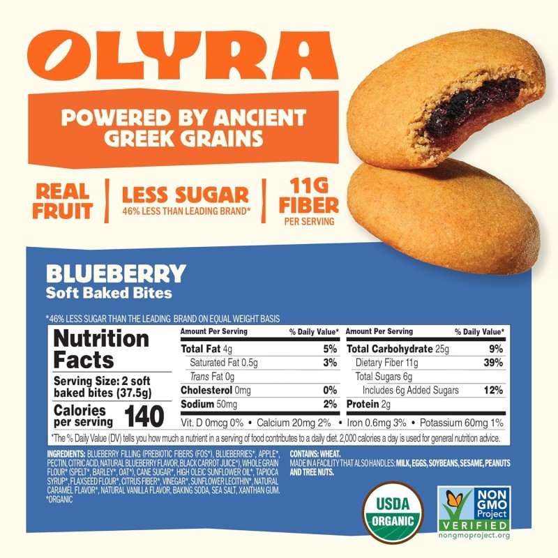 Olyra Organic Soft Baked Fruit Bars – Blueberry