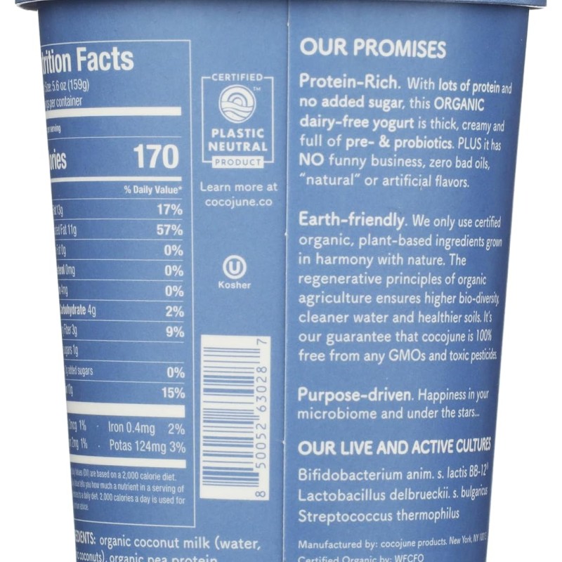 Cocojune Organic Plain Protein Coconut Yogurt
