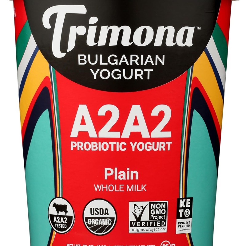 Trimona Foods Organic Plain Bulgarian A2A2 Yogurt,