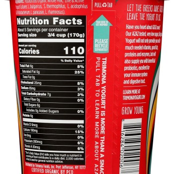 Trimona Foods Organic Plain Bulgarian A2A2 Yogurt,
