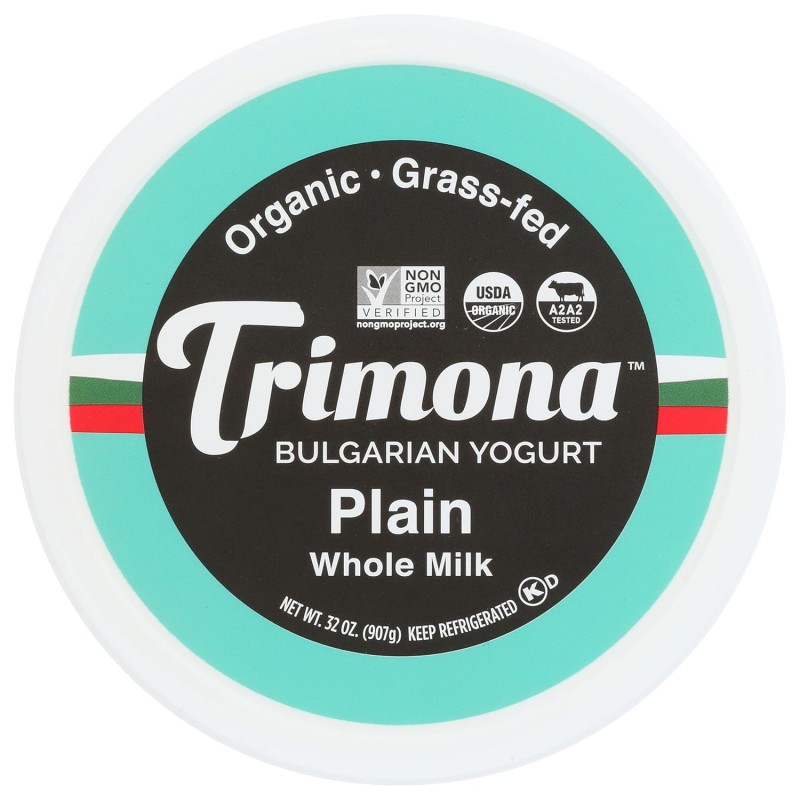 Trimona Foods Organic Plain Bulgarian A2A2 Yogurt,