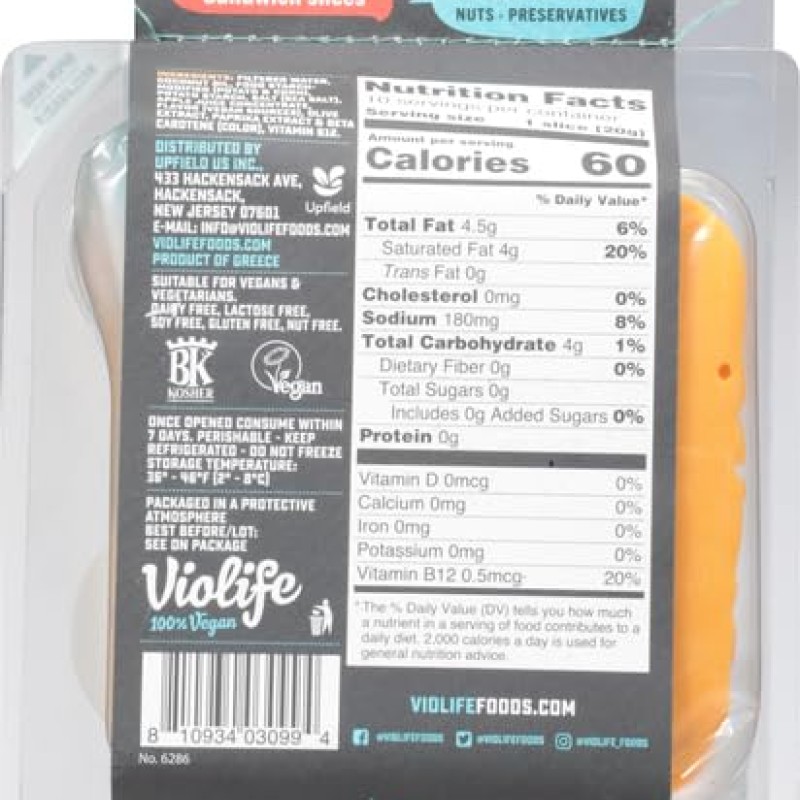 Violife Plant Based Singles American Cheese Slices