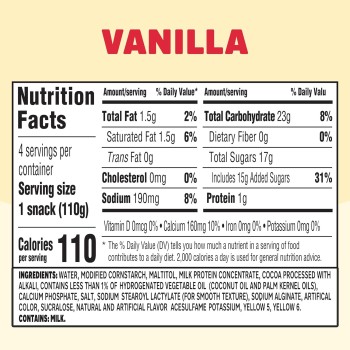 Jell-O Original Vanilla Ready-to-Eat Pudding 4ct