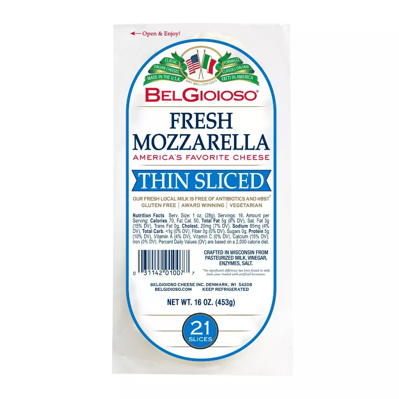 BelGioioso Fresh Mozzarella Thin Sliced Log – 16 oz