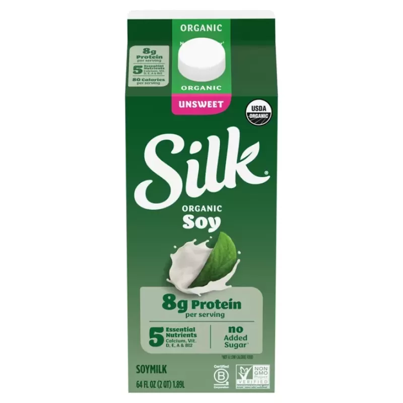 Silk Organic Unsweetened Soy Milk - 0.5gal