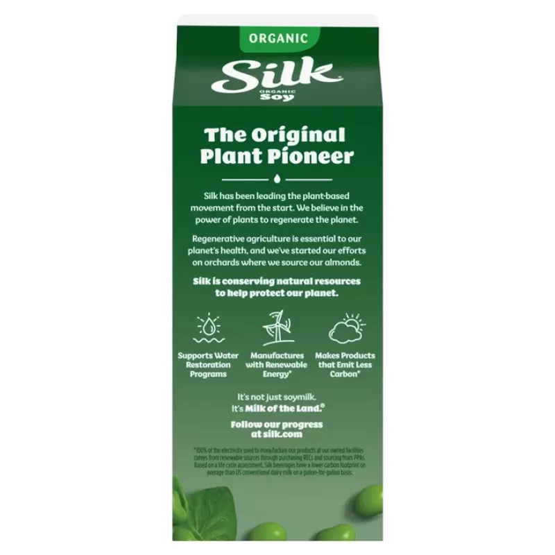 Silk Organic Unsweetened Soy Milk - 0.5gal