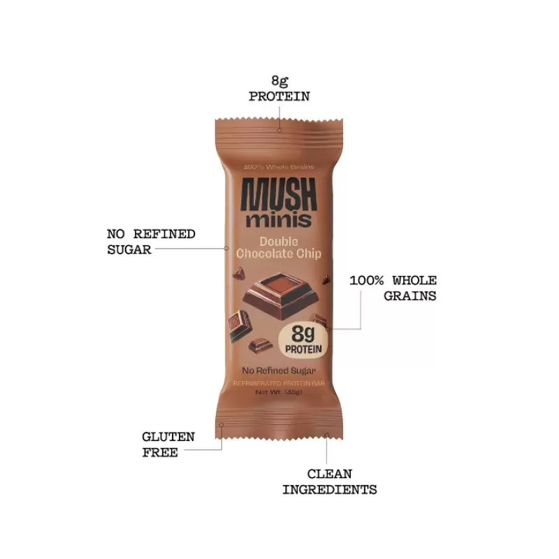 MUSH Double Chocolate Chip Mini Protein Bars 8ct