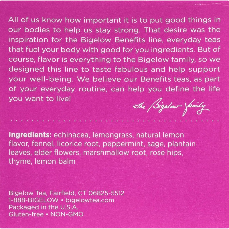 Bigelow Benefits Lemon & Echinacea Stay Well