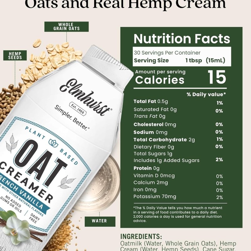 Elmhurst Oat Creamer French Vanilla