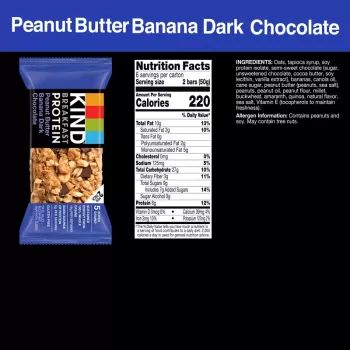 KIND Breakfast Peanut Butter Banana Bars – 10.56oz / 12ct
