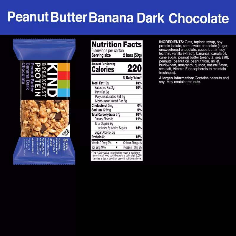 KIND Breakfast Peanut Butter Banana Bars – 10.56oz / 12ct