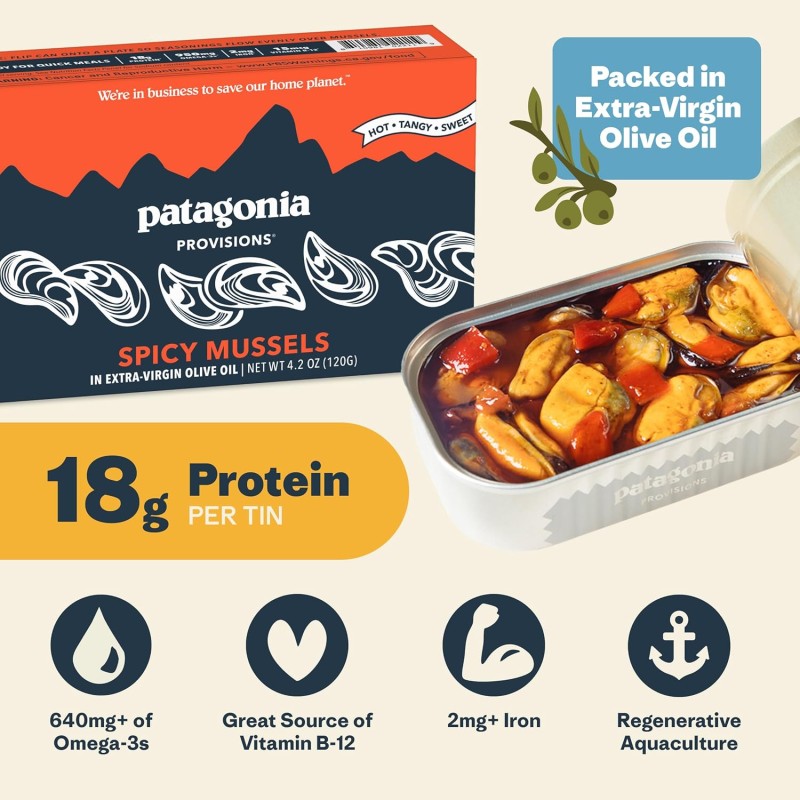 Patagonia Provisions Spicy Mussels in Extra Virgin Olive Oil