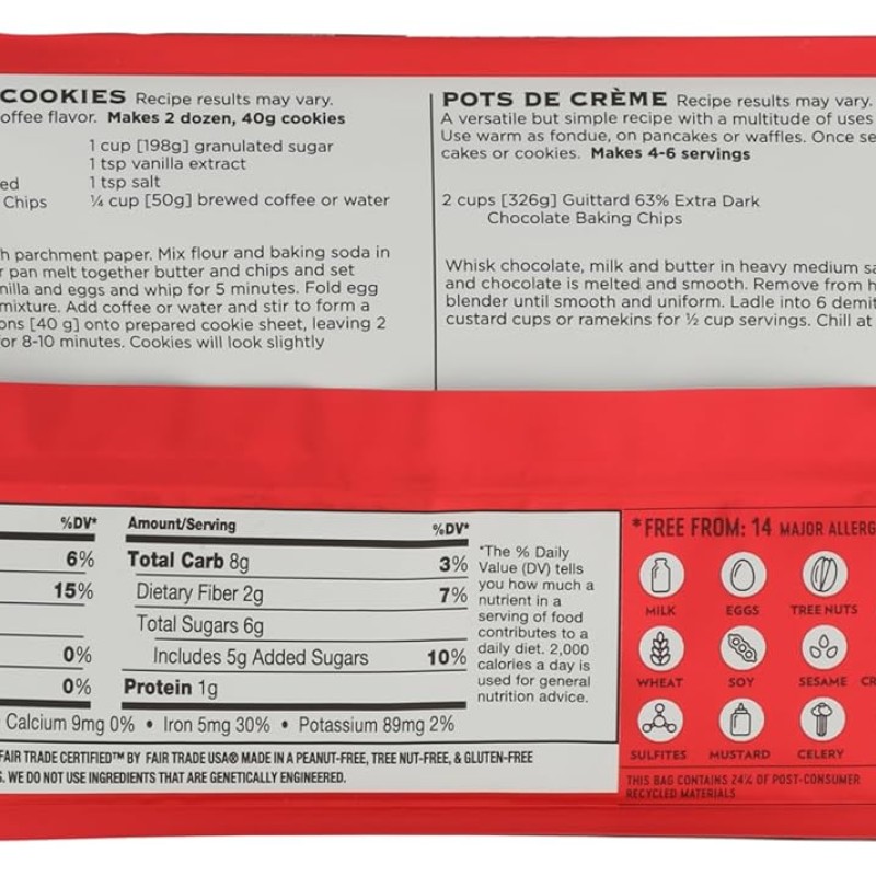 Guittard Baking Chips 63% Extra Dark Chocolate