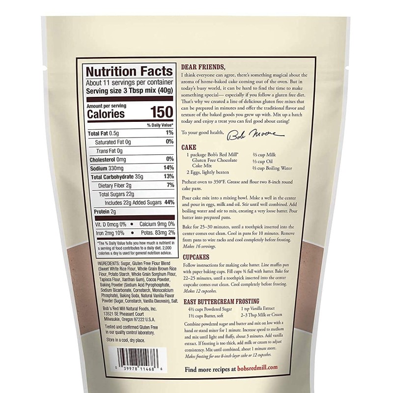 Bob's Red Mill Gluten Free Chocolate Cake Mix
